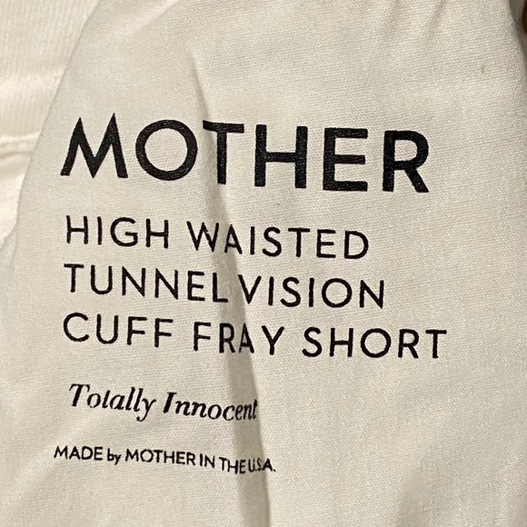 Mother Tunnel Vision Cuff Fray Shorts Totally Innocent High Waisted Size 28 - Picture 2 of 8